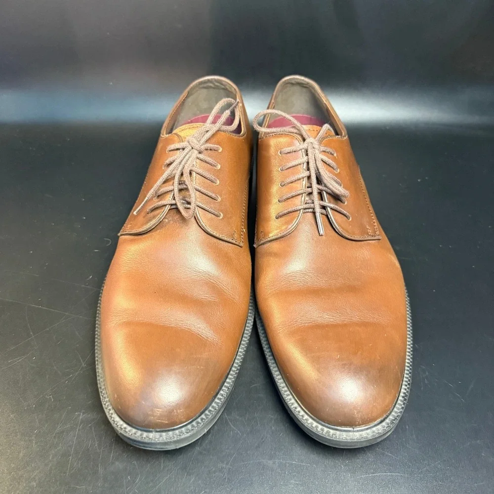 Hush Puppies Men's UK 10 US 11 Leather Brown Dress Shoes Oxfords‎ Lace Up